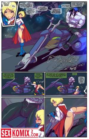 Порно комикс PowerGirl XXX Lobo. Английский.